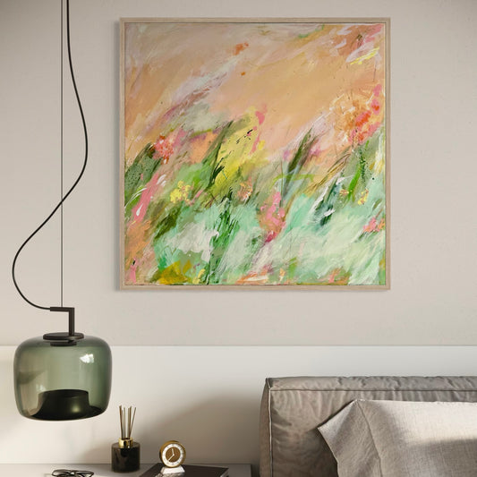 Blush Meadow - Original Acrylic Painting on Canvas