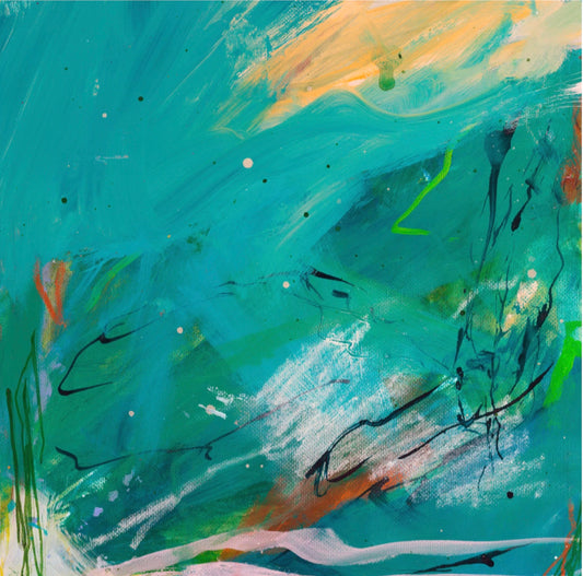 Jade Sea Tides - Print On Fine Art Paper